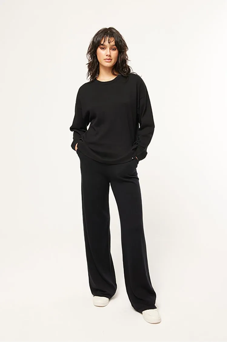 WMNS MERINO NEVE CREW - BLACK