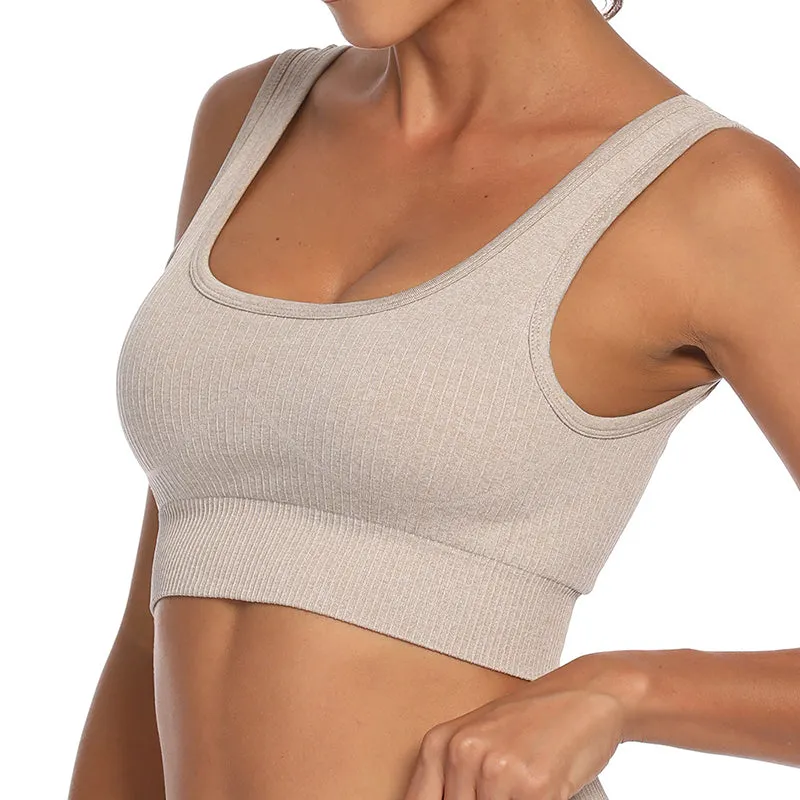 Women's Yoga Outfits 2 Piece High Waisted Leggings with Sports Bra Gym Clothes Sets