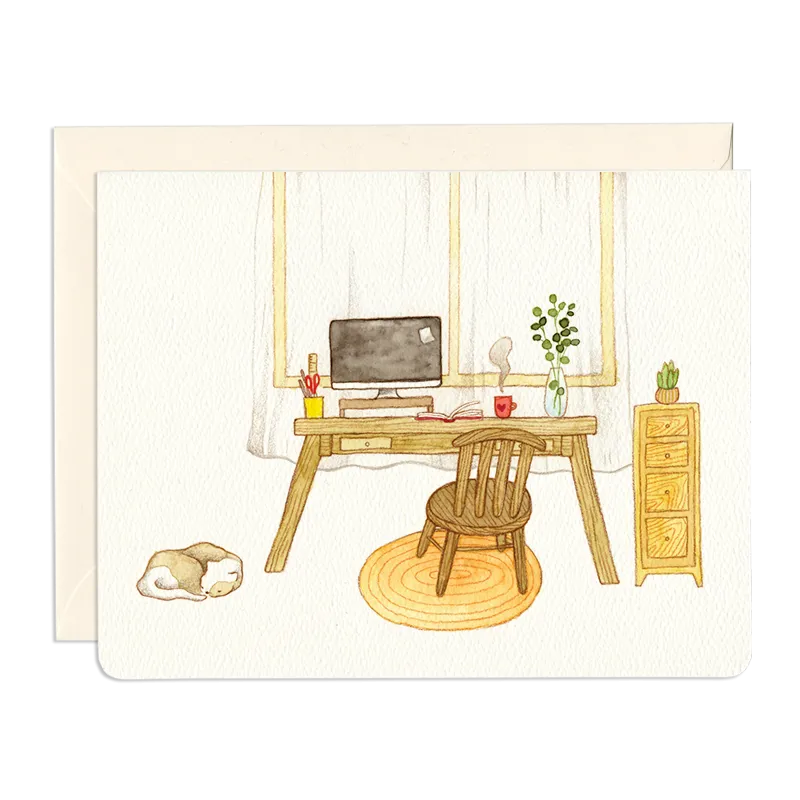 Work Nook Card- Greeting Card