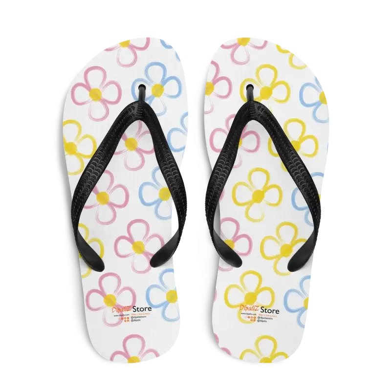 Yellow Flowers Stretchy Slip Resistant Slippers