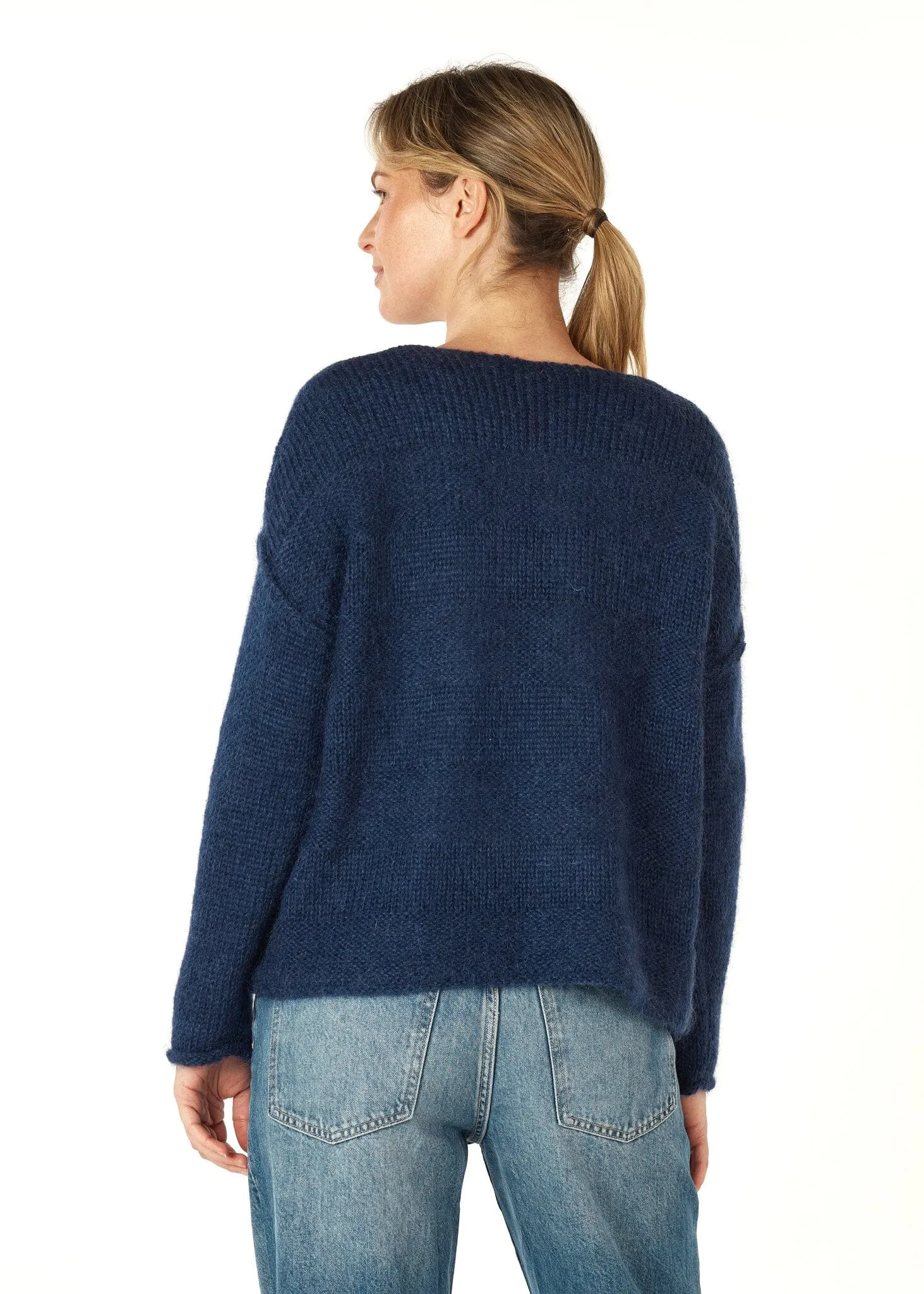 ZAKET & PLOVER Mohair V Jumper - Midnight