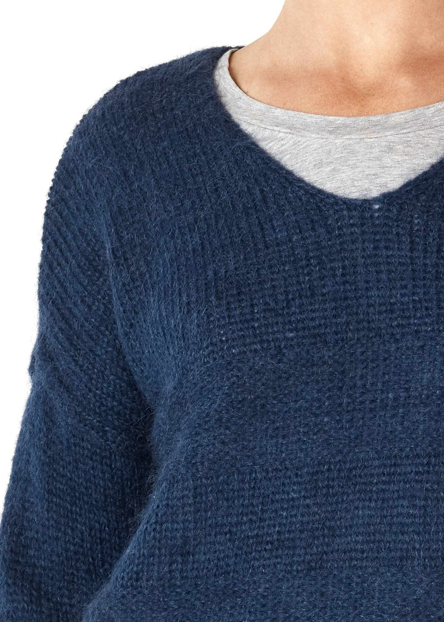 ZAKET & PLOVER Mohair V Jumper - Midnight
